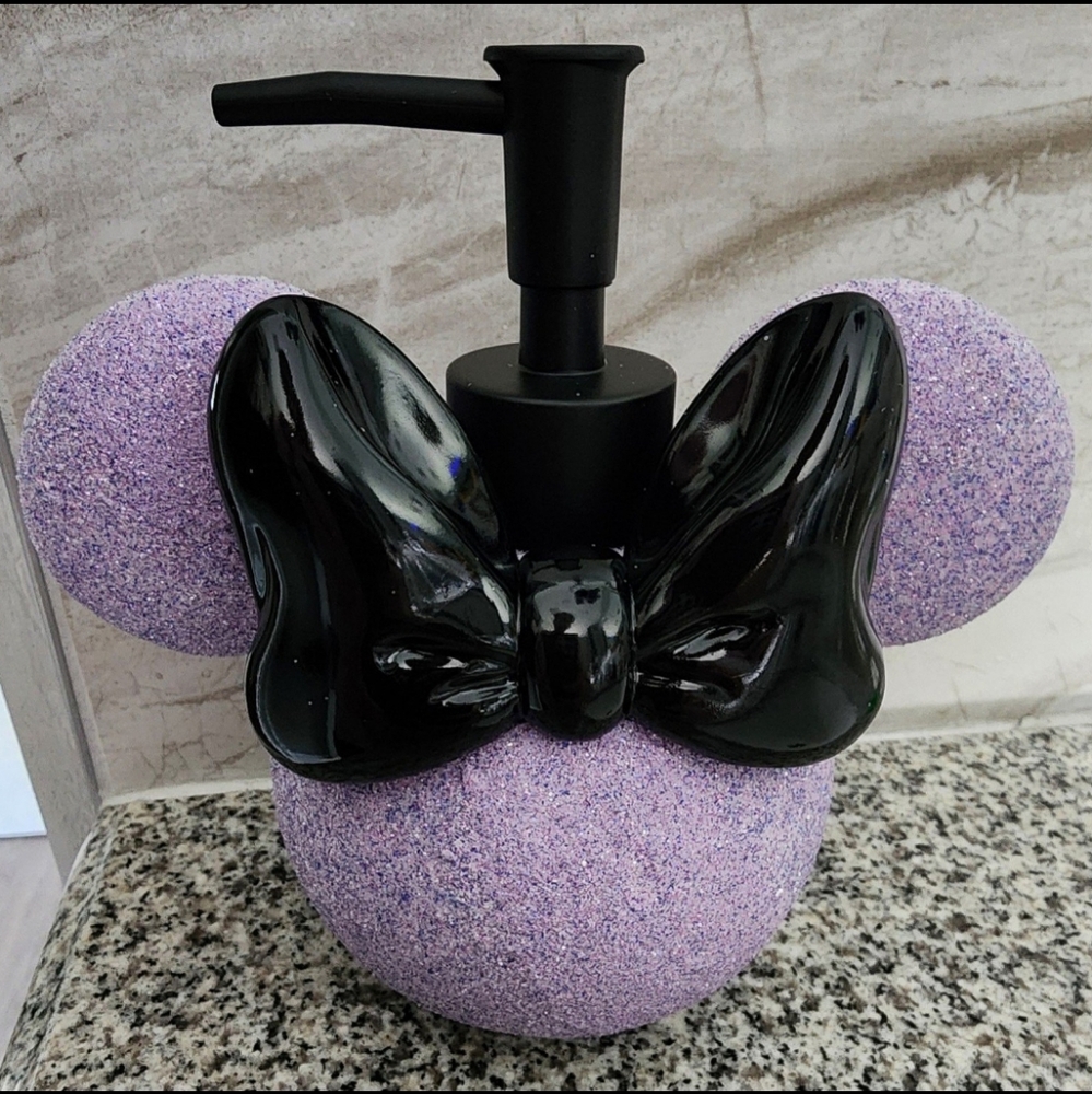 NWT Disney Minnie Mouse Purple Glitter Pump Dispenser 6 Inch